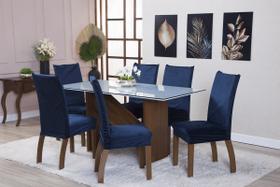 Kit de Capas de Cadeira Estofada 4 Lugares Suede Aveludado Mesa de Jantar Protege Muda a Decoração