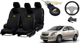 Kit de Capas de Couro de Designer para Cobalt 2011 - Couro Impermeável + Chaveiro + Capa de Volante Kit de Capas de Couro de Designer para Cobalt 2011 - Couro Impermeável + Chaveiro + Capa de Volante