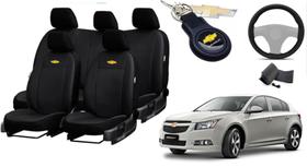 Kit de Capas de Couro de Designer para Cruze 2015 - Couro Impermeável + Chaveiro + Capa de Volante Kit de Capas de Couro de Designer para Cruze 2015 - Couro Impermeável + Chaveiro + Capa de Volante