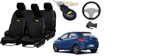 Kit de Capas de Couro de Designer para Onix 2016 - Couro Impermeável + Chaveiro + Capa de Volante Kit de Capas de Couro de Designer para Onix 2016 - Couro Impermeável + Chaveiro + Capa de Volante