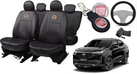 Kit de Capas de Couro para Fastback 2022 a 2023 - Couro Impermeável + Chaveiro + Capa de Volante