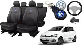 Kit de Capas de Couro para Fox 2005 - Couro Impermeável + Chaveiro + Capa de Volante