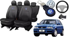 Kit de Capas de Couro para Gol 2002 - Couro Impermeável + Chaveiro + Capa de Volante