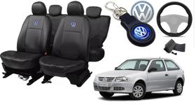 Kit de Capas de Couro para Gol 2007 - Couro Impermeável + Chaveiro + Capa de Volante