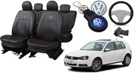 Kit de Capas de Couro para Golf 2008 - Couro Impermeável + Chaveiro + Capa de Volante Kit de Capas de Couro para Golf 2008 - Couro Impermeável + Chaveiro + Capa de Volante