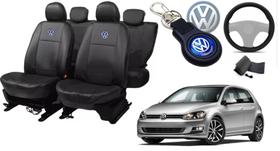 Kit de Capas de Couro para Golf 2023 - Couro Impermeável + Chaveiro + Capa de Volante Kit de Capas de Couro para Golf 2023 - Couro Impermeável + Chaveiro + Capa de Volante