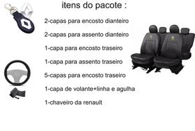 Kit de Capas de Couro para Renault Captur + Chaveiro com Logo 2017
