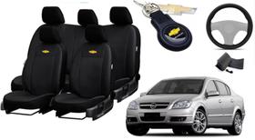 Kit de Capas de Couro Premium para Vectra 2005 - Couro Impermeável + Chaveiro + Capa de Volante