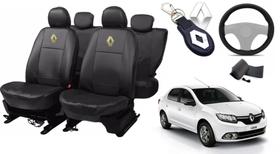 Kit de Capas de Couro Renault Logan 2011 a 2012 + Capa de Volante com Agulha Kit de Capas de Couro Renault Logan 2011 a 2012 + Capa de Volante com Agulha