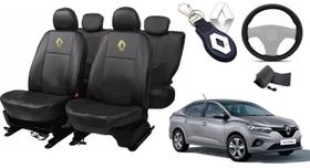 Kit de Capas de Couro Renault Logan 2011 a 2012 + Capa de Volante com Agulha Kit de Capas de Couro Renault Logan 2011 a 2012 + Capa de Volante com Agulha