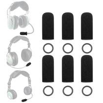 Kit de capas de espuma para microfone Voarmaks, pacote com 6 unidades, com anéis de vedação Kit de capas de espuma para microfone Voarmaks, pacote com 6 unidades, com anéis de vedação