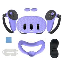 Kit de capas de silicone para Meta Quest 3 VR, 7 peças, roxo
