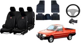 Kit de Capas para Banco Fiorino 1977-1996 com Tapete e Volante em Couro