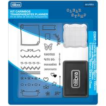 kit de carimbo Tilibra cartela transparente planner
