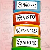 Kit de Carimbos Pedagógicos Automáticos com 4 Carimbos Nykon - Emoji