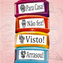 Kit de Carimbos Pedagógicos com 4 Carimbos Automátivos Nykon - Labubu