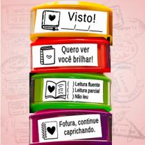 Kit de Carimbos Pedagógicos com 4 Carimbos Automátivos Nykon - LIVROS