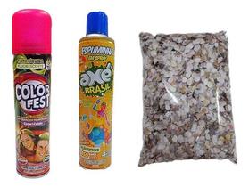 Kit De Carnaval Com Confetes, Tinta E Espuma