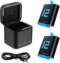 Kit de carregador de bateria TELESIN para GoPro Hero 12/11/10/9 preto Kit de carregador de bateria TELESIN para GoPro Hero 12/11/10/9 preto