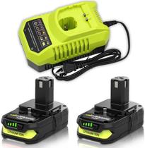 Kit de Carregador de Bateria Topbatt 18V 3,6Ah com 2 Unidades para Ryobi Kit de Carregador de Bateria Topbatt 18V 3,6Ah com 2 Unidades para Ryobi