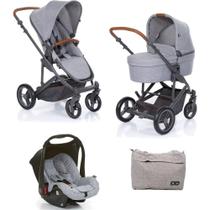 Kit de Carrinho - Como 4 + Moisés + Bebê Conforto Risus + Bolsa + Adaptador Woven Grey (0-15kg) - ABC Design