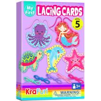 Kit de cartões de laço KRAFUN Beginner Mermaid para crianças de 3 anos ou mais