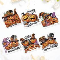 Kit de cartões de pintura de diamante 5D Rhinestone Halloween, pacote com 6 Kit de cartões de pintura de diamante 5D Rhinestone Halloween, pacote com 6