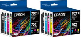 Kit de Cartuchos de Tinta Epson 702 Alta Capacidade Preto e Cores Kit de Cartuchos de Tinta Epson 702 Alta Capacidade Preto e Cores