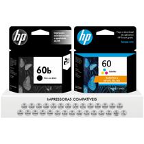 Kit de Cartuchos НР 60b Preto e НР 60 Colorido Originais Para Impressoras F4400 F4280 D110a D1660 C4780