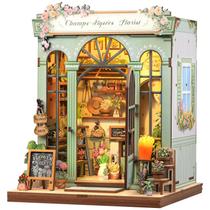 Kit de casa de bonecas DIY em miniatura CUTEBEE Book Nook Champs-Élysées Florist