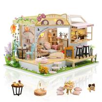 Kit de Casa de Bonecas DIY GuDoQi Gatos Café com Música 1:24 Kit de Casa de Bonecas DIY GuDoQi Gatos Café com Música 1:24