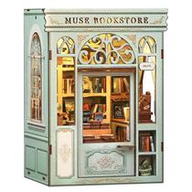Kit de casa de bonecas em miniatura DIY Cutefun Book Nook Muse Bookstore