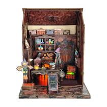 Kit de casa de bonecas em miniatura DIY Dark Magic com luz LED Kit de casa de bonecas em miniatura DIY Dark Magic com luz LED