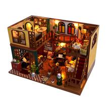 Kit de casa de bonecas em miniatura DIY Oriental Vintage Villa Gift