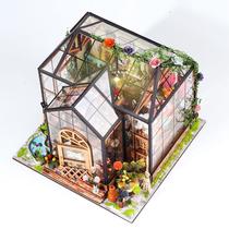 Kit de casa de bonecas em miniatura DIY Tnfeeon Greenhouse em escala 1:24