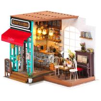 Kit de casa de bonecas em miniatura Rowood Simon's Coffee em escala 1:24