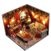 Kit de casa DIY em miniatura Dollhouse, presente de Natal Flever Kit de casa DIY em miniatura Dollhouse, presente de Natal Flever