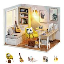 Kit de casa Dollhouse Flever DIY Sunny Study com móveis 1:32 Kit de casa Dollhouse Flever DIY Sunny Study com móveis 1:32