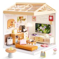 Kit de Casa em Miniatura BeepZipp DIY Sala de Estar com Luz LED Kit de Casa em Miniatura BeepZipp DIY Sala de Estar com Luz LED