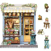 Kit de casa em miniatura DIY Cutefun Book Nook Anna's Blue Blossom