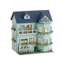 Kit de casa em miniatura DIY CUTEROOM Wooden Dollhouse Warm Manor