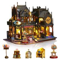 Kit de casa em miniatura DIY Foyucool Magic Castle com LED para adultos