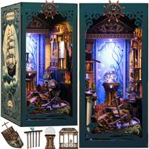 Kit de casa em miniatura DIY Vaki Vaki Book Nook com capa protetora contra poeira e LED Kit de casa em miniatura DIY Vaki Vaki Book Nook com capa protetora contra poeira e LED