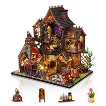 Kit de casa em miniatura Foyucool Magic House com luz DIY para adultos