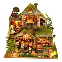 Kit de casa em miniatura RHZN Forest Adventure com luz LED