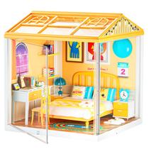 Kit de casa em miniatura Yivsen, luzes LED de 19x19x22 cm