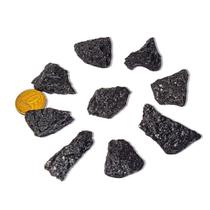 Kit de Cascalho Bruto de Quartzo Preto Natural com Furo Vazado de 20 a 30mm