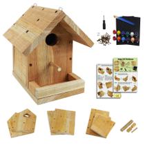 Kit de Casinha para Pássaros Pontuss DIY em Madeira com Conjunto de Tintas Kit de Casinha para Pássaros Pontuss DIY em Madeira com Conjunto de Tintas