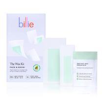 Kit de cera Billie Face & Bikini com 32 tiras e 6 toalhetes de soro Kit de cera Billie Face & Bikini com 32 tiras e 6 toalhetes de soro