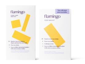 Kit de cera Flamingo Face & Pubic com 44 tiras e sérum calmante